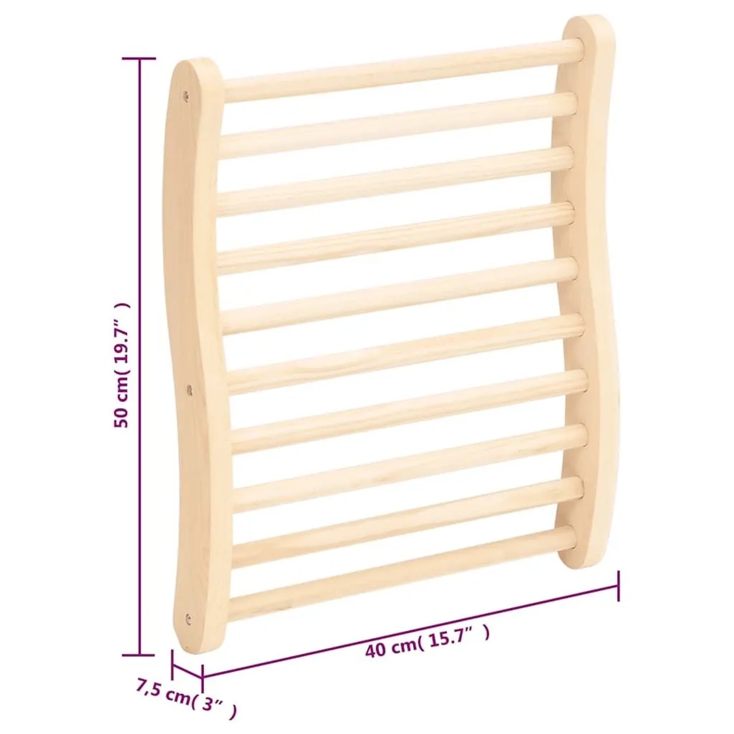 vidaXL Sauna-Rückenlehne S-Form Massivholz Kiefer 51691_5