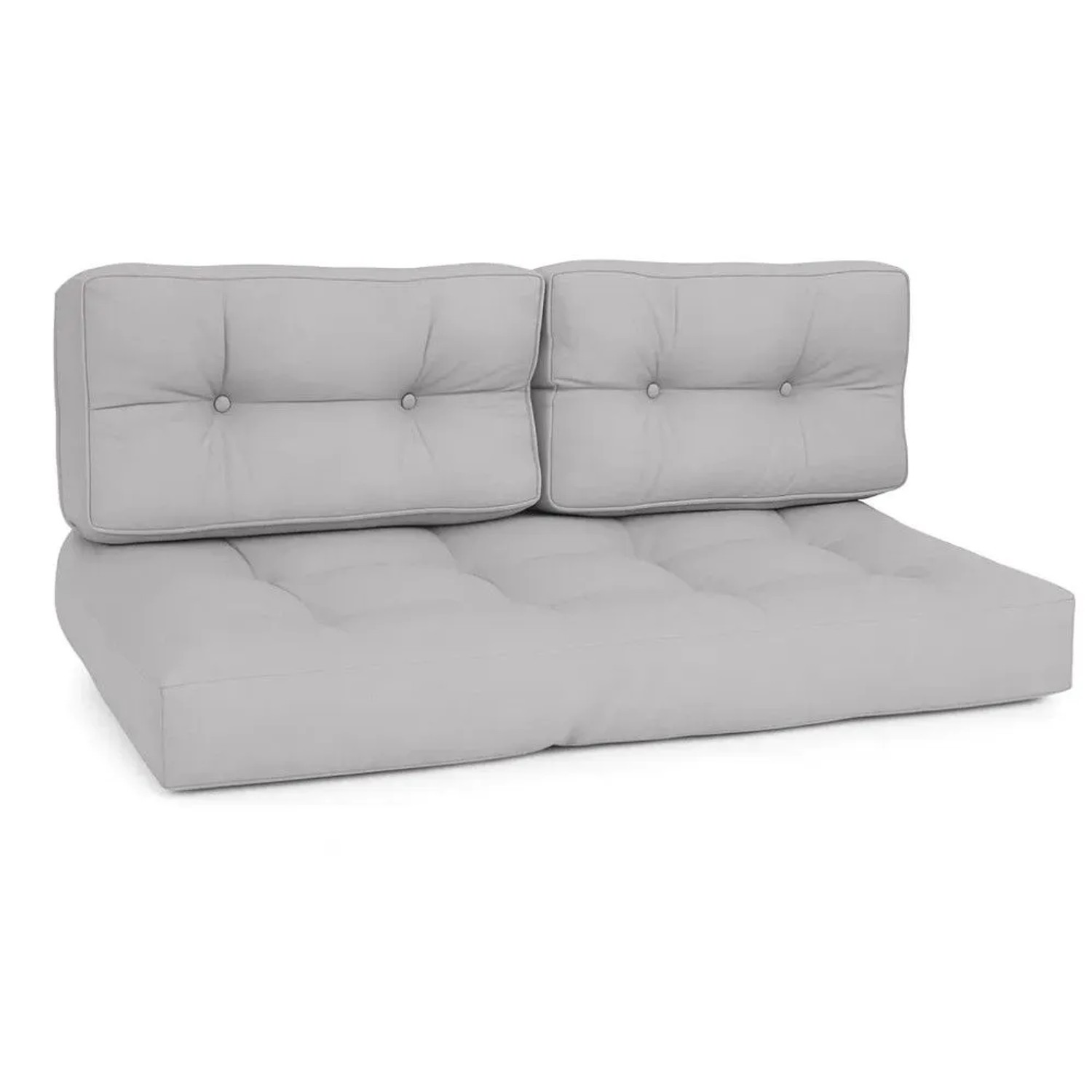 Beautissu ECO Style Palettenkissen Sitz 120x80x15cm Hellgrau + Rücken 2tlg