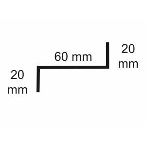 Sarei Z-Profil 90° HG7, Maße 20/60/20 mm, für Dachbleche und Bastelarbeiten.