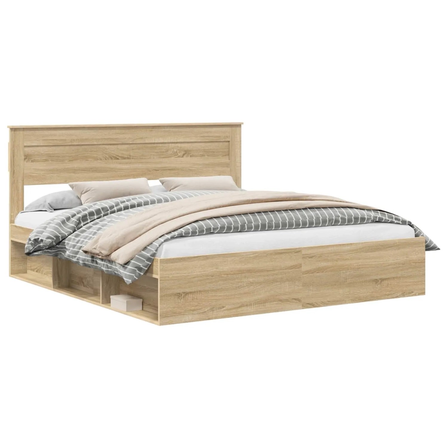 vidaXL Bettrahmen Sonoma 200 x 200 cm Massives Kiefernholz 3409721