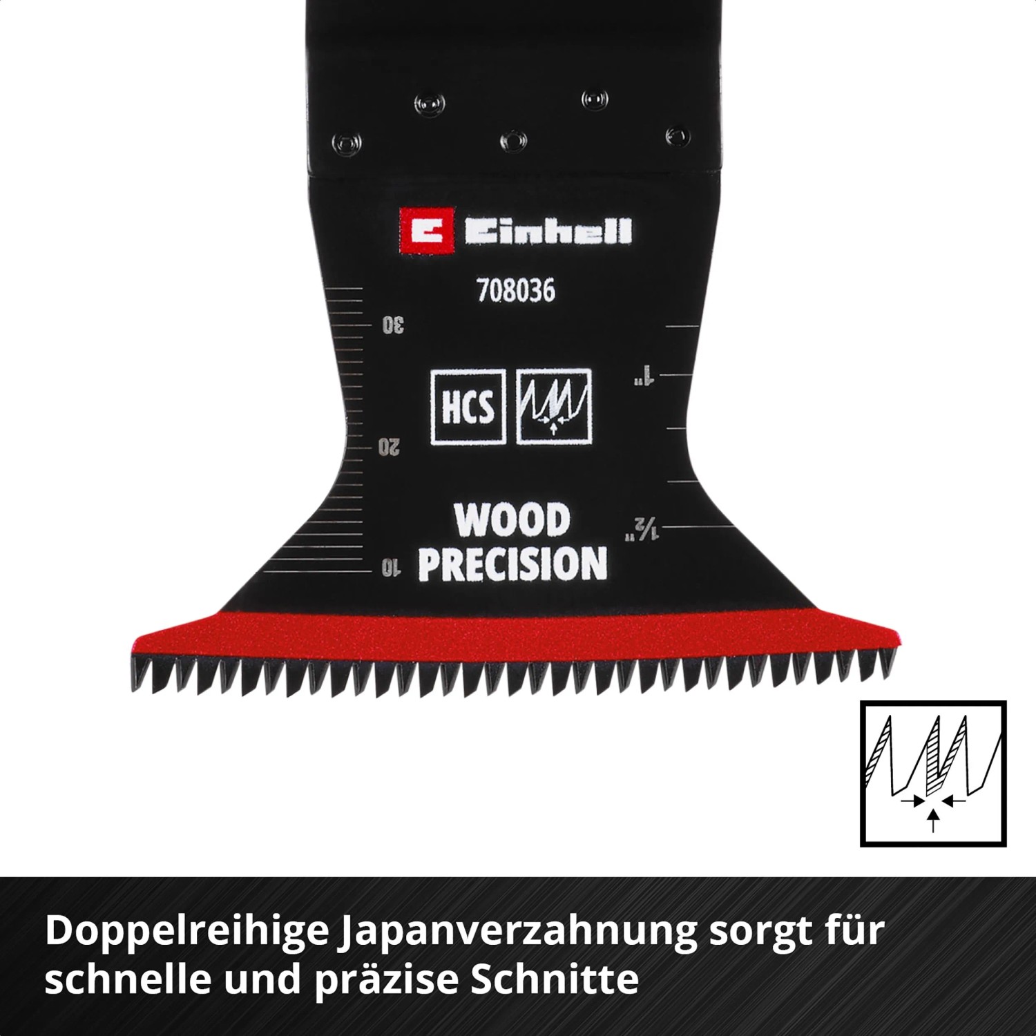 Einhell Tauchsägeblatt, 65mm, für Multifunktionswerkzeug. HCS Stahl mit Japanzahnung für Holz.