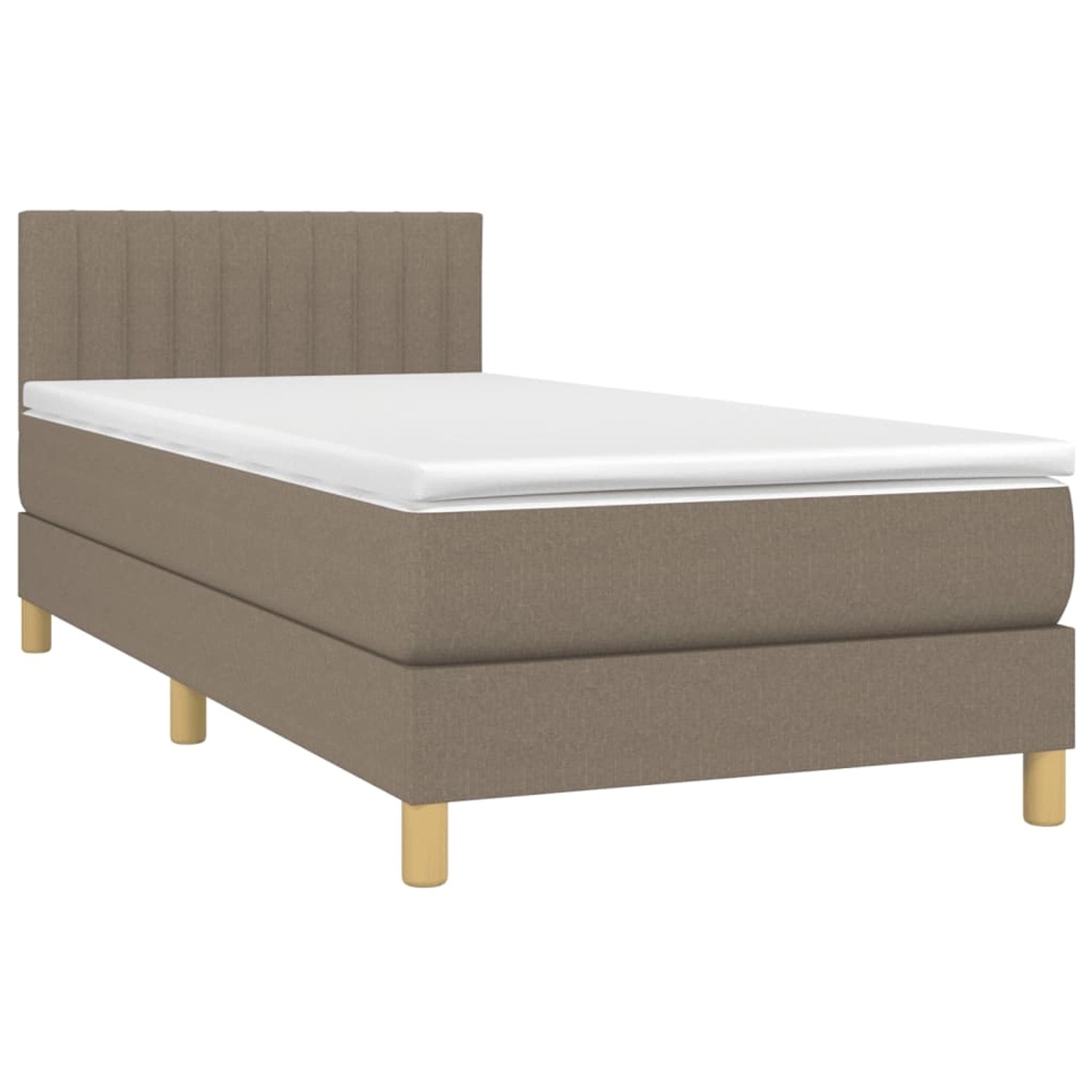 vidaXL Boxspringbett mit Matratze & LED Taupe 90x190 cm Stoff 3133841 günstig online kaufen