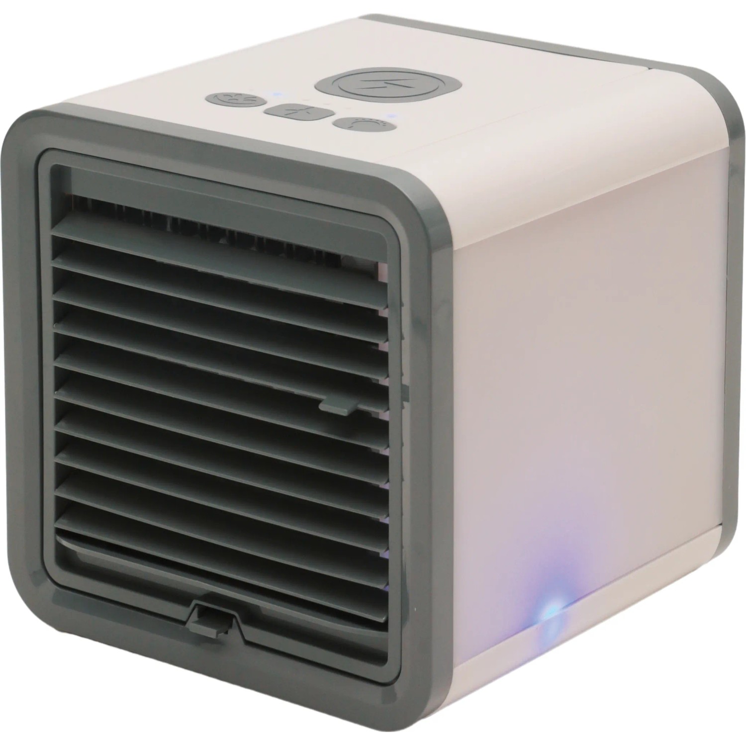 Mini Luftkühler, 5 W, mit drei Geschwindigkeitsstufen und USB-Anschluss. Kompaktes Klimagerät für den Schreibtisch.