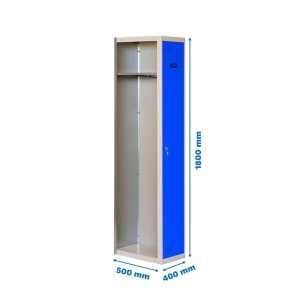 PROREGAL Spind AMEGO HxBxT 180 x 40 x 50 cm 1 Abteil Anbaumodul Grau-Blau Schließfach Garderobe