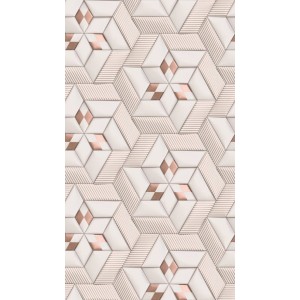 PROFHOME 391782-GU Fototapete Geometrisch Weiß Creme-Weiß Bronze 1,59 m x 2,8 m