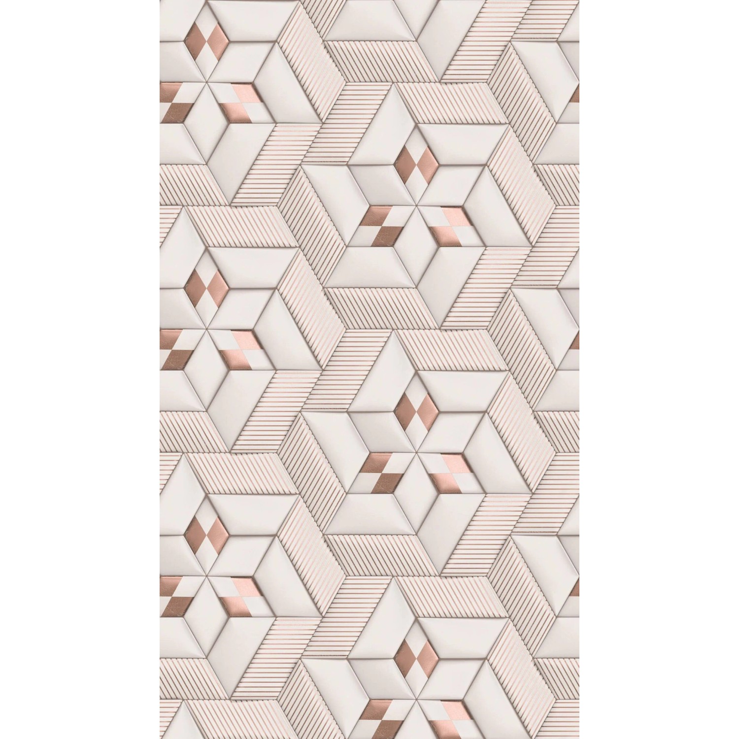PROFHOME 391782-GU Fototapete Geometrisch Weiß Creme-Weiß Bronze 1,59 m x 2,8 m