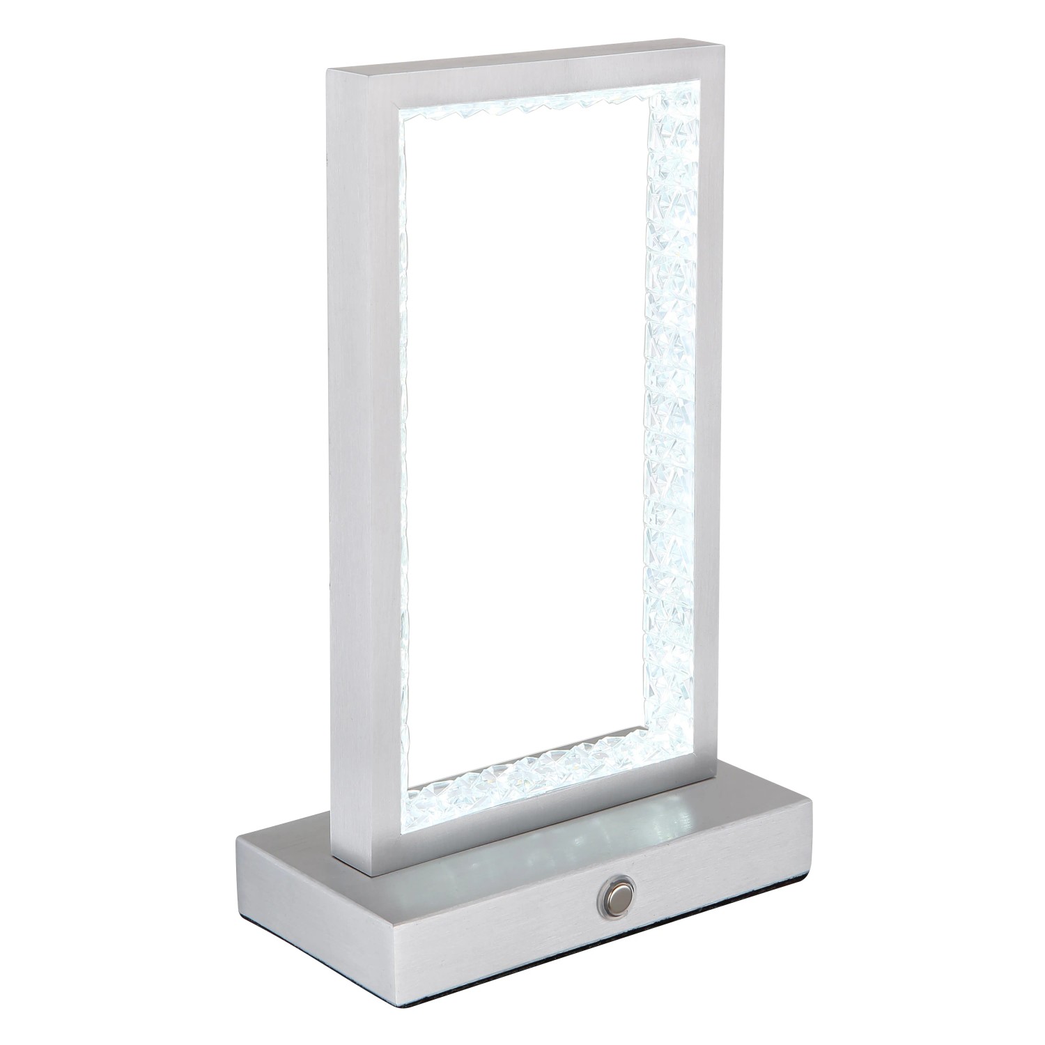 Moderne LED-Tischleuchte Samega aus Aluminium, matt, für den Außenbereich. Mit Touchdimmer.