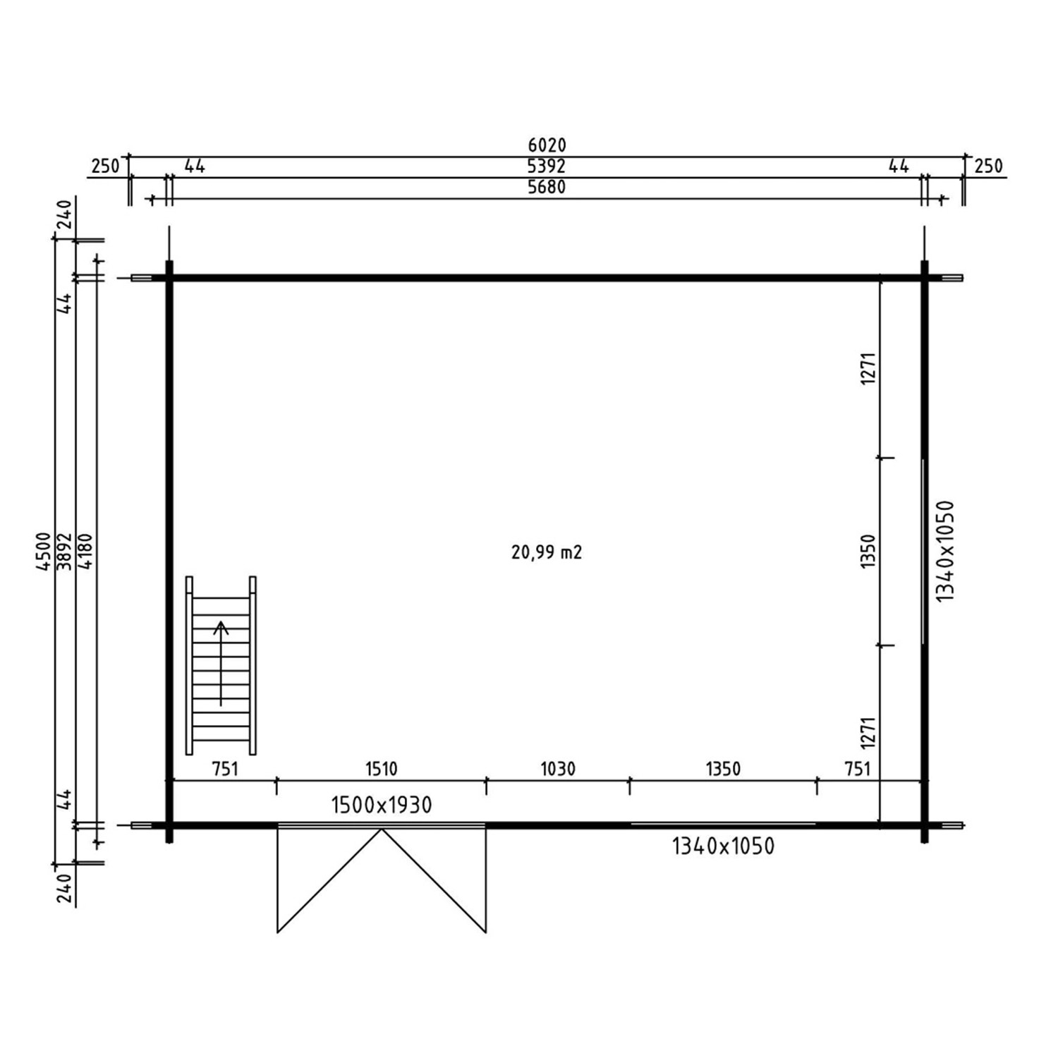 Alpholz Gartenhaus Eppingen Pultdach 602 cm x 450 cm Braun kaufen bei OBI