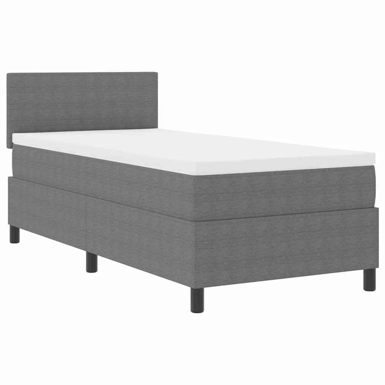 vidaXL Boxspringbett Hellgrau und Weiß 193 x 90 x 88 cm Cordstoff 3337579 günstig online kaufen