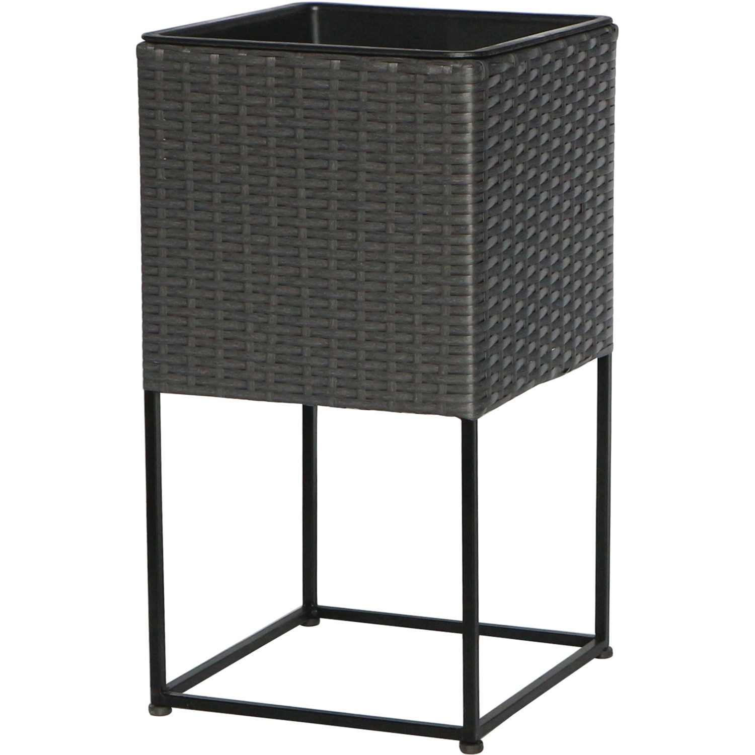 Übertopf PE Weide mit Stahlerhöhung 56 cm x 30 cm x 30 cm Rechteckig günstig online kaufen