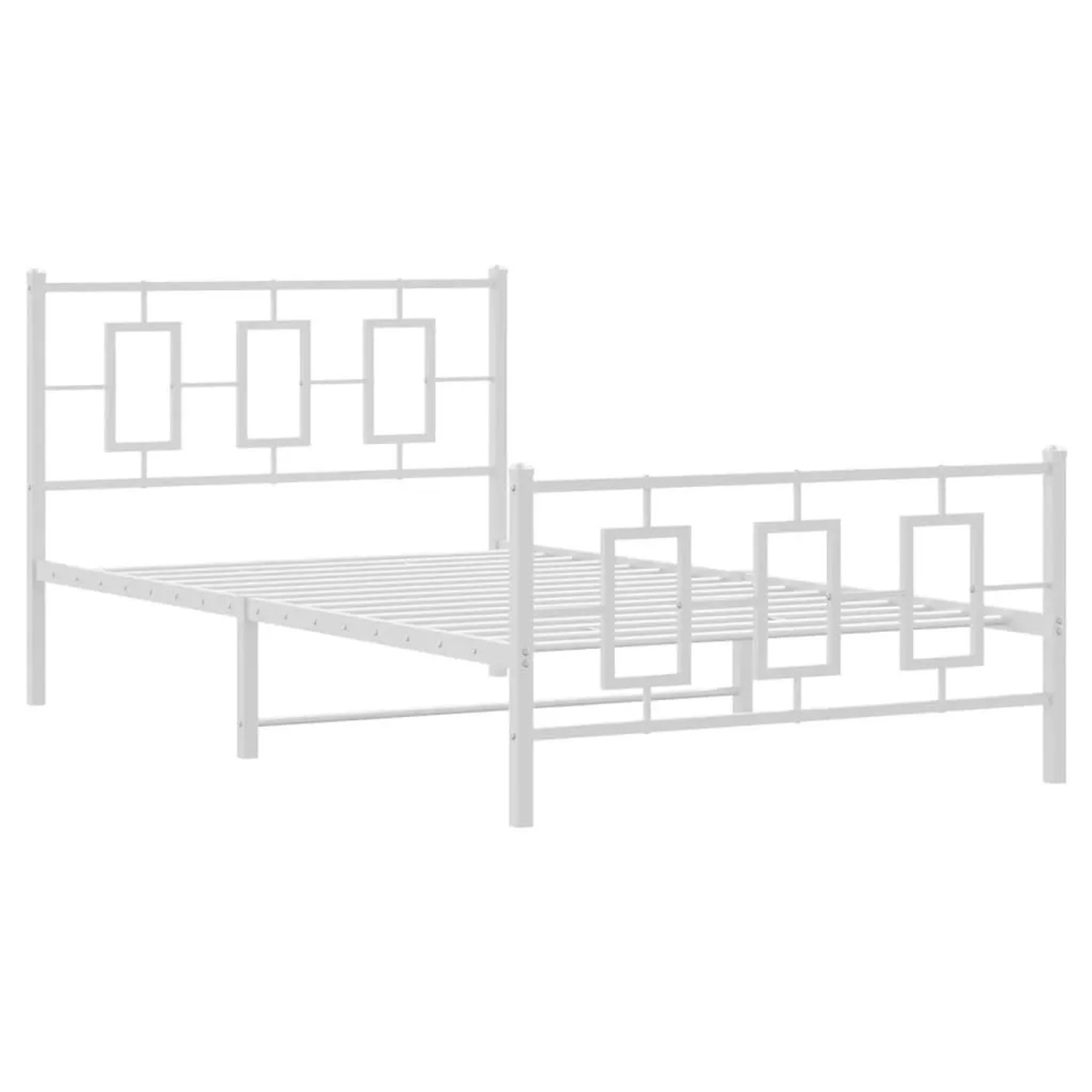 vidaXL Bettgestell mit Kopf- und Fußteil Metall Weiß 107x203 cm 374304 günstig online kaufen