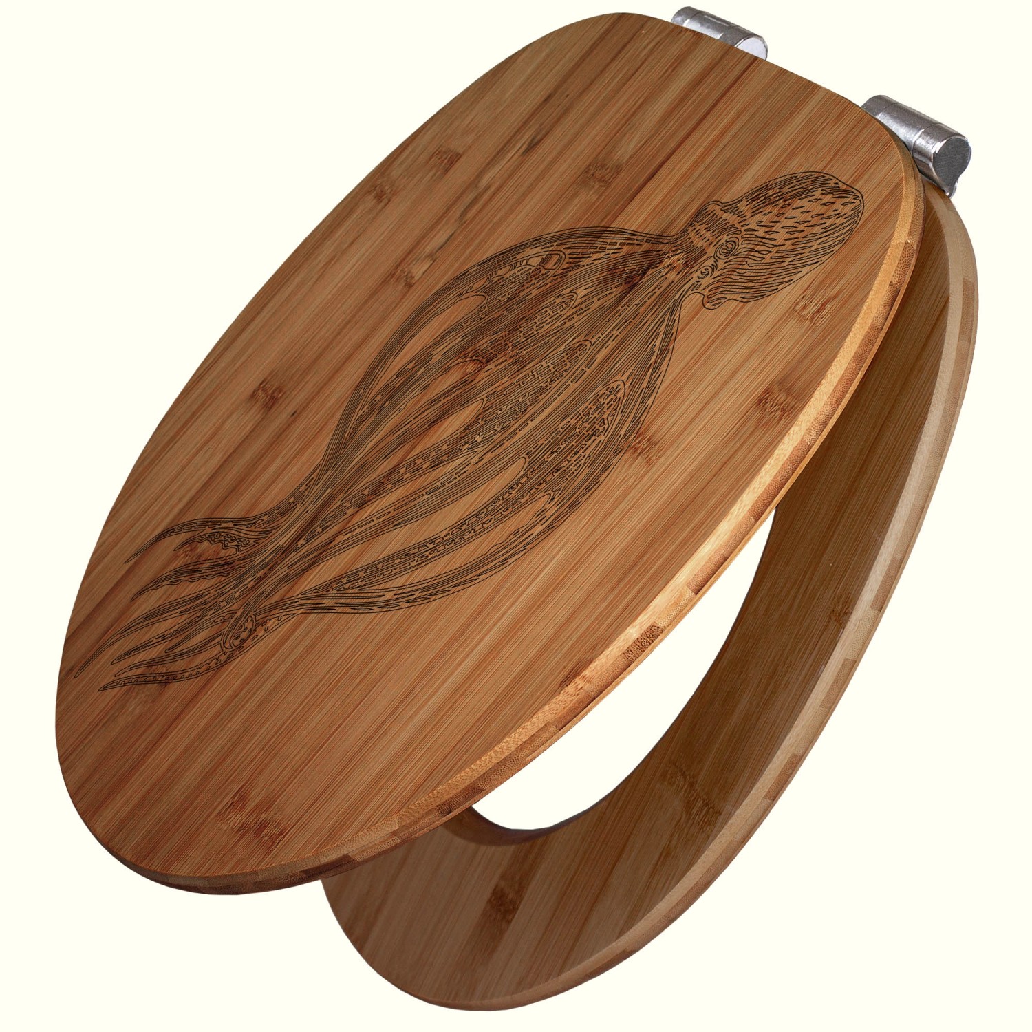 Banjado WC Sitz Bambus Holz Mit Gravur Toilettendeckel Mit Absenkautomatik günstig online kaufen