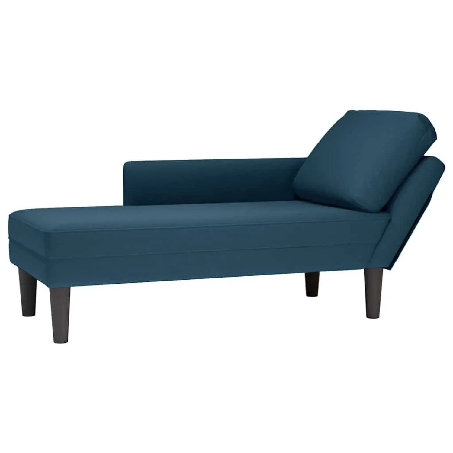 vidaXL Chaiselongue mit Kissen und Rechter Armlehne Blau Samt 4009806
