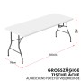 Weißer KARAT Klapptisch Akita, 183x76 cm, ideal als Gartentisch, wetterfest und strapazierfähig.