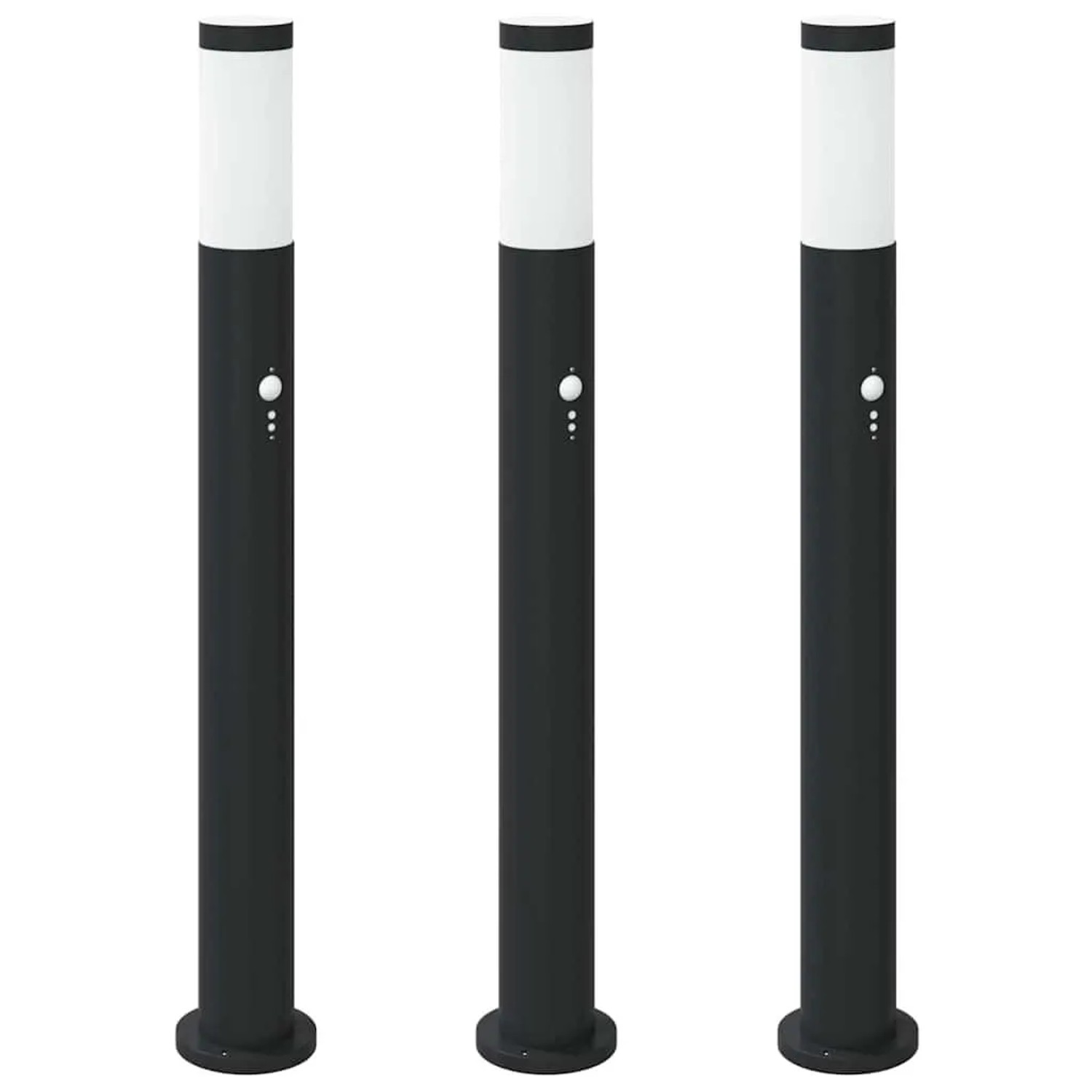 vidaXL Pollerleuchten mit Sensor 3er 80 cm Edelstahl IP44 4006032
