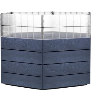 Garantia Hochbeet Ergo Turbo L 75 Stone, Kunststoff-Hochbeet mit Wachstumsmodul.