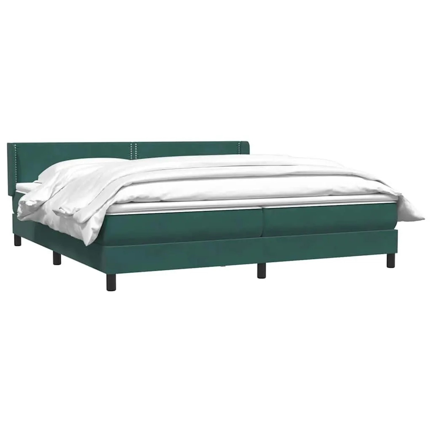 vidaXL Boxspringbett mit Matratze Dunkelgrün 180x220 cm Samt 3318084
