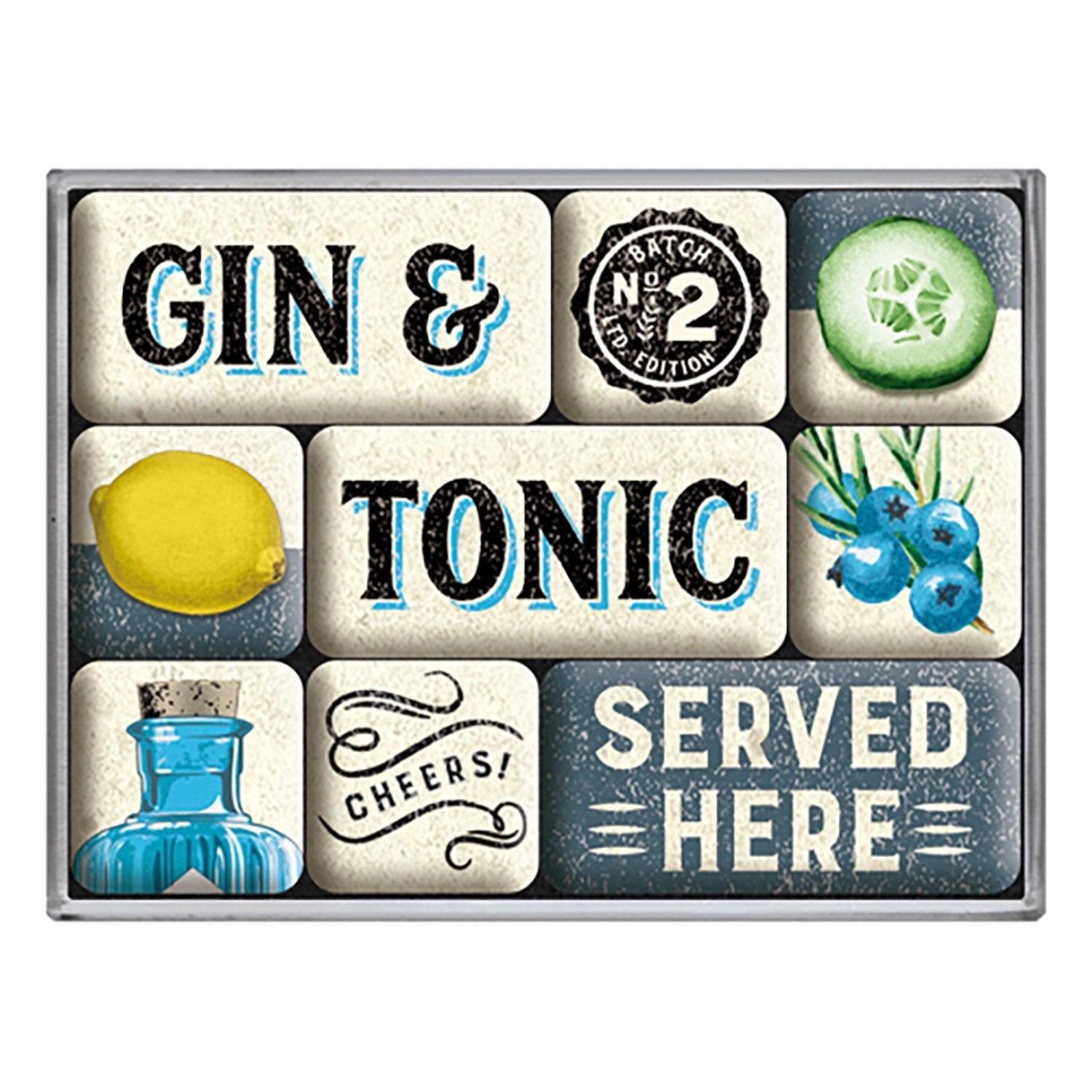 Nostalgic-Art Magnet-Set Gin & Tonic Served Here 9 Stück günstig online kaufen