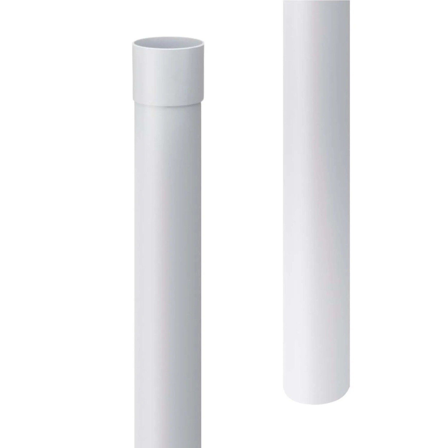 Inefa Regenrinnen Fallrohr 100cm DN 50 PVC Weiß Ableitung von Regenwasser