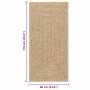 Beiger rechteckiger vidaXL ZIZUR Outdoor-Teppich, 60x110 cm, in Jute-Optik.