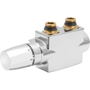 Ventilhahnblock Quattro, 21 mm, Chrom für Heizkörper-Installation.