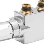 Ventilhahnblock Quattro, 21 mm, Chrom für Heizkörper-Installation.