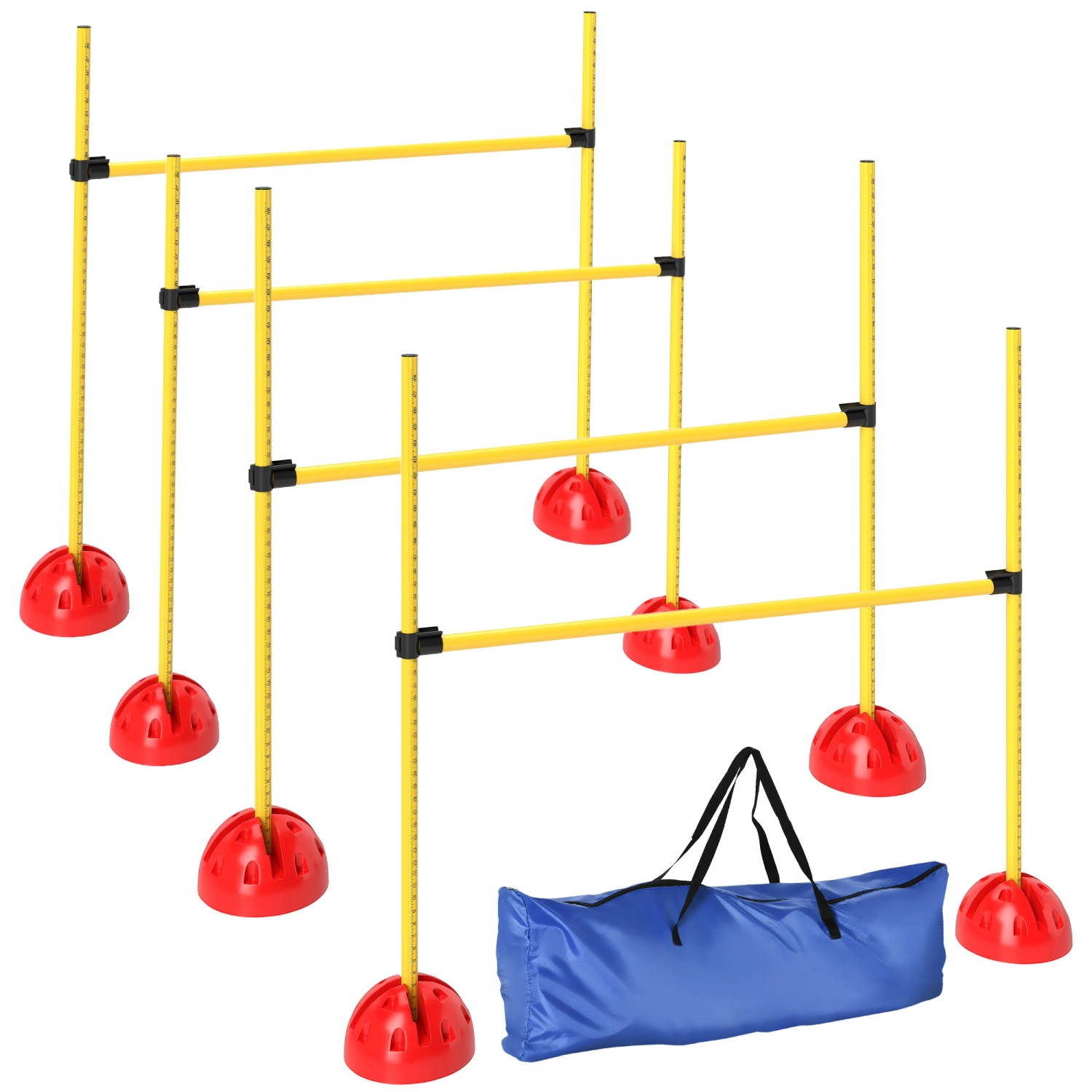 PawHut Hund Agility Set Kunststoff Gelb 124L x 19,5B x 103H cm