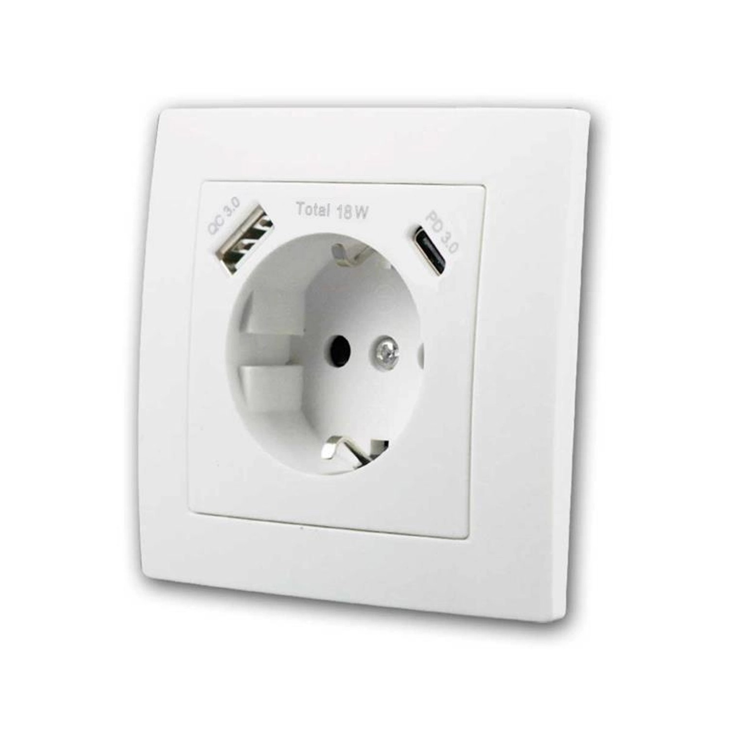 McPower FLAIR Schuko Steckdose Weiß mit USB C m Rahmen günstig online kaufen