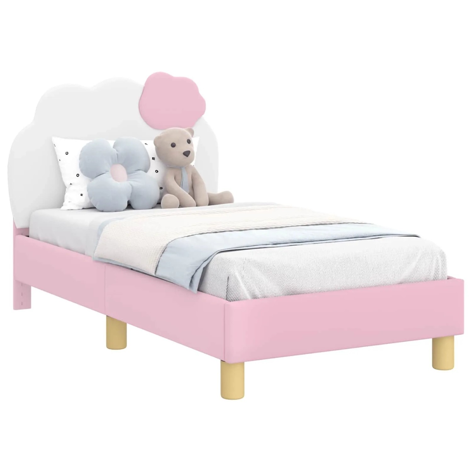 vidaXL Kinderbettgestell mit Kopfteil Rosa 70 x 140 cm PU 42011014 günstig online kaufen