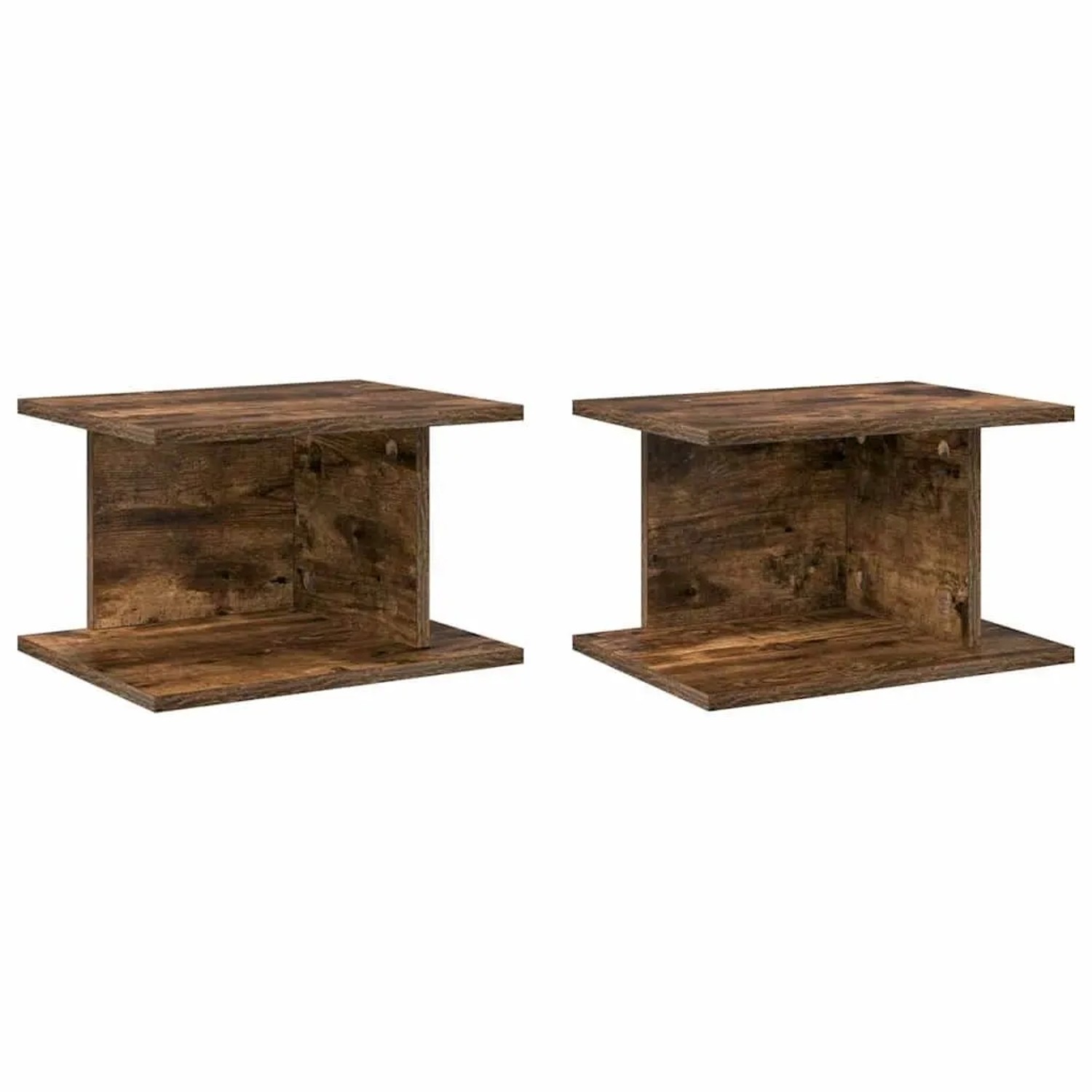 vidaXL Nachttisch 2 Stk Geräucherte Eiche 40 x 30 x 25 cm 891177