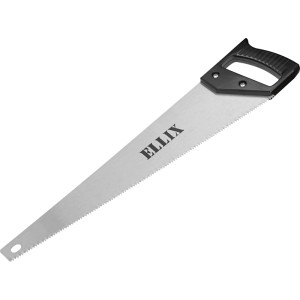ELLIX Handsäge, 450 mm Sägeblatt, schwarzer Griff für präzise Holzarbeiten.