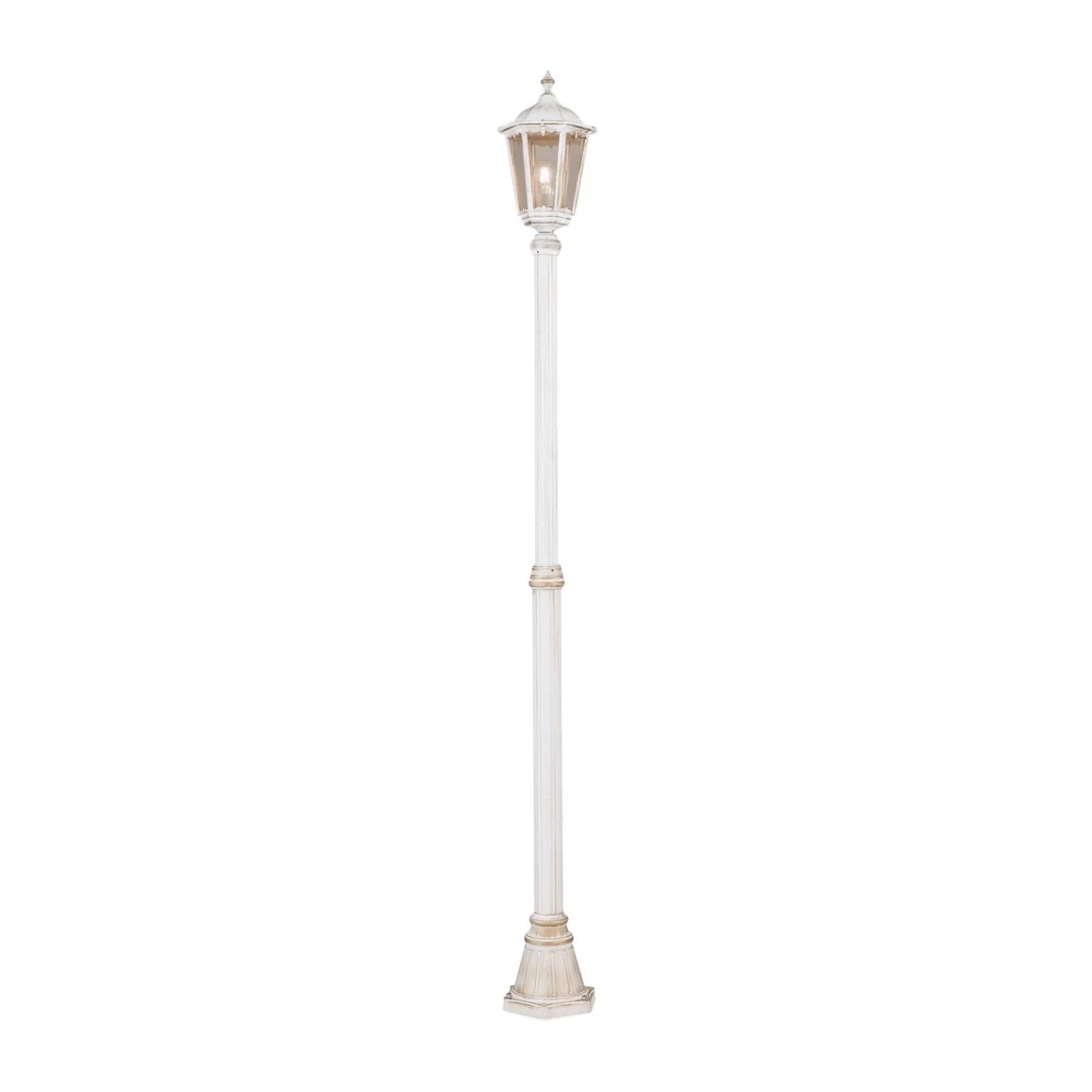 Orion Leuchten Außen Mastleuchte 211cm 100W E27 Weiß-Gold