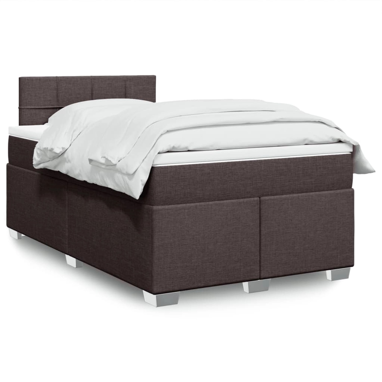 vidaXL Boxspringbett mit Matratze Dunkelbraun 120x200 cm Stoff 3288158 günstig online kaufen