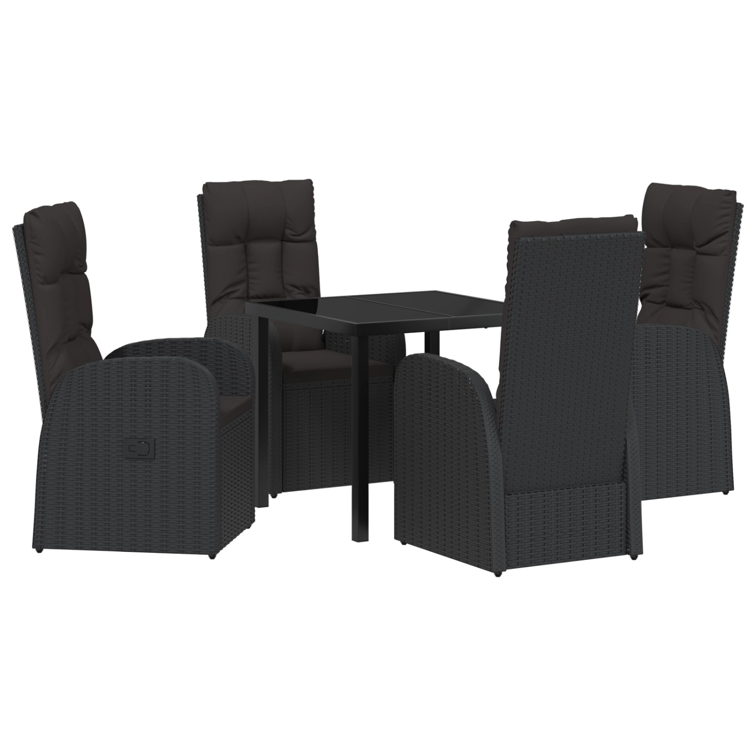vidaXL Garten Essgruppe mit Kissen 5-Tlg Schwarz Poly Rattan 3379521 günstig online kaufen