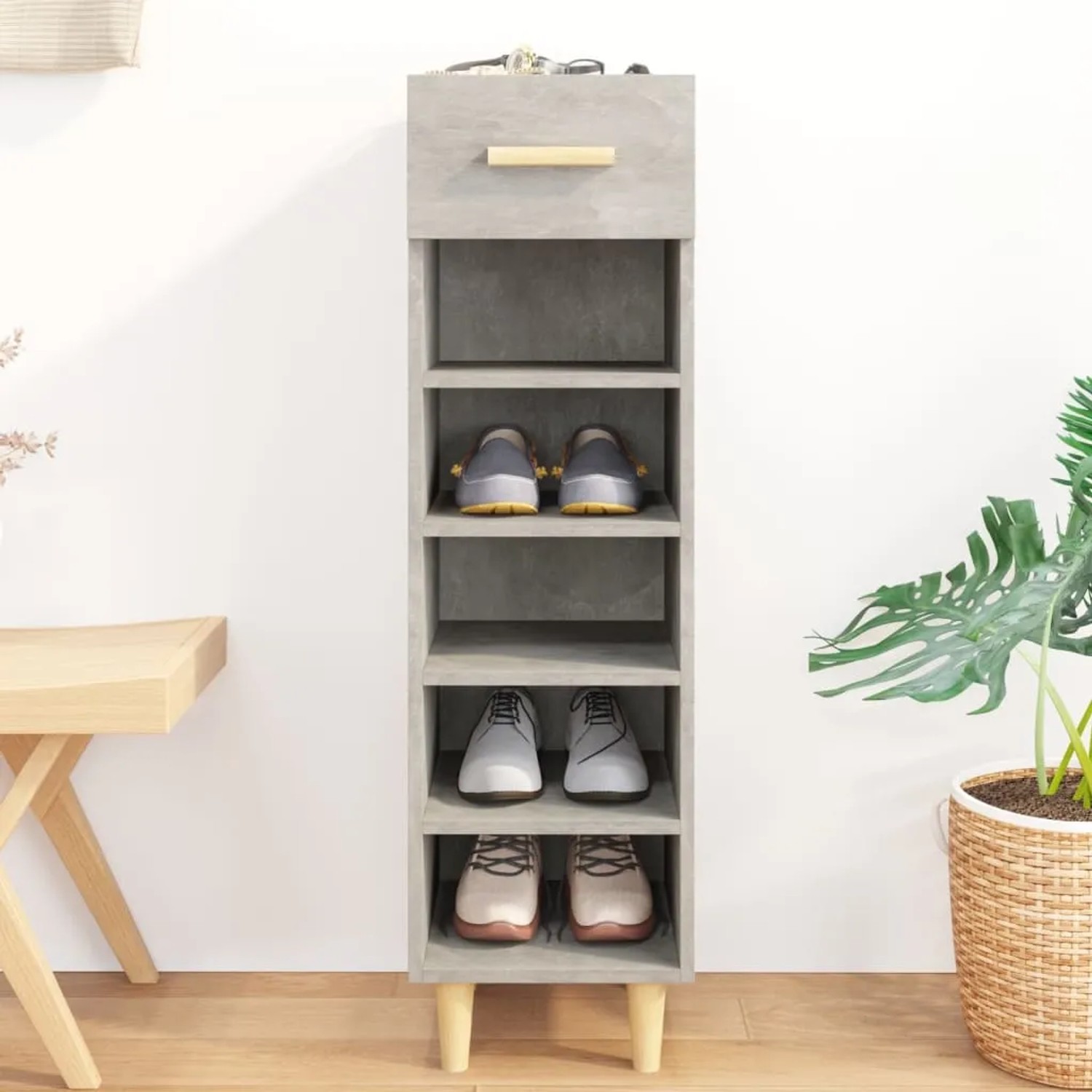 vidaXL Schuhschrank Betongrau 30x35x105 cm Holzwerkstoff 812802_2