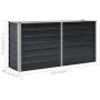 Anthrazitfarbenes Furnicato Garten-Hochbeet aus verzinktem Stahl, 160x40x77 cm.
