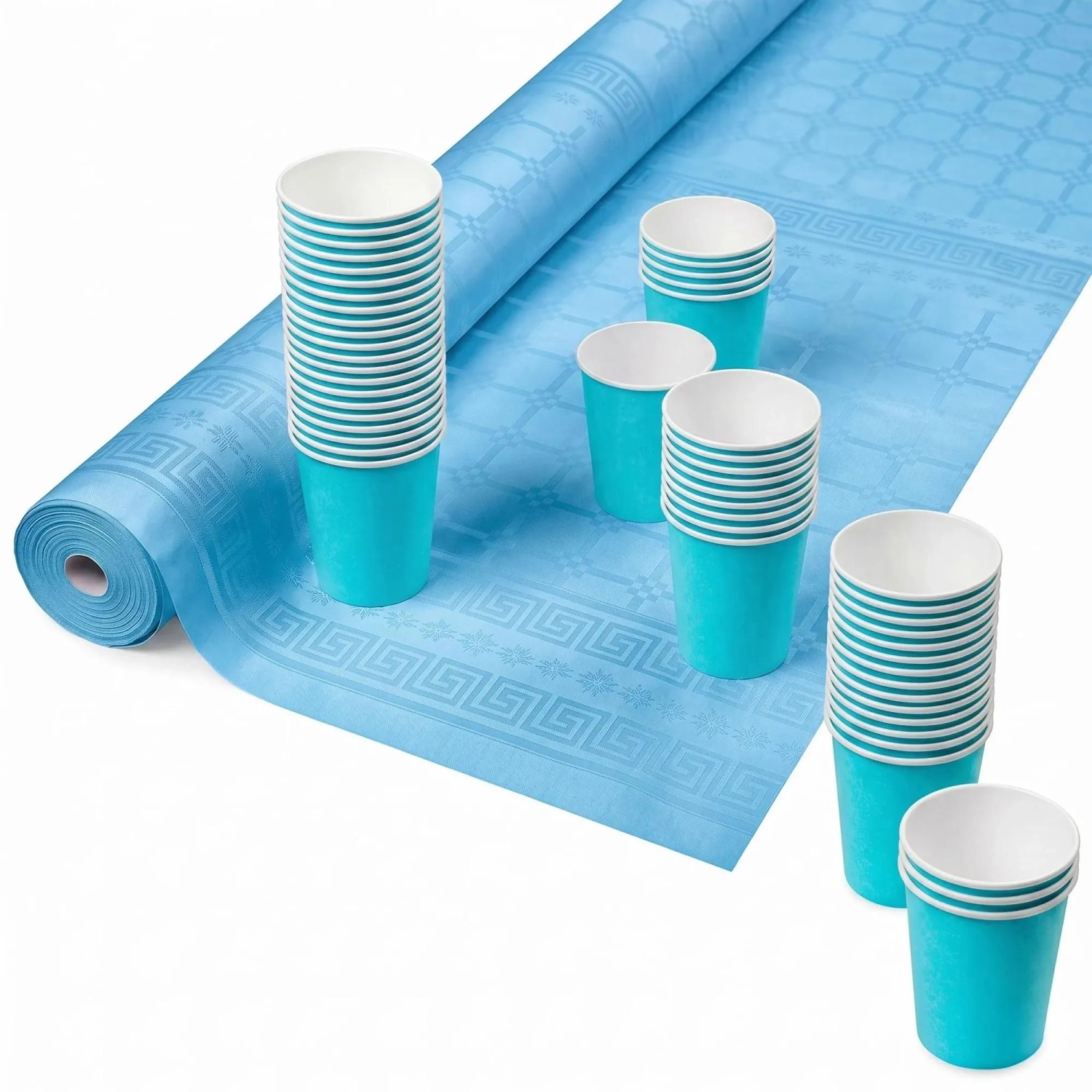 Pronappe Tischdecke Rolle 6 m x 1,18 m Türkis Damastprägung