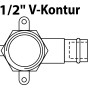 Technische Zeichnung: Kirchhoff RG-Wandscheibe 18 mm, Muffe, 1/2 IG, Pressfitting für Sanitär- und Heizungsinstallation.