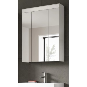 Inn.Furn Badezimmer Spiegelschrank in Weiß Hochglanz 60 cm Shawn