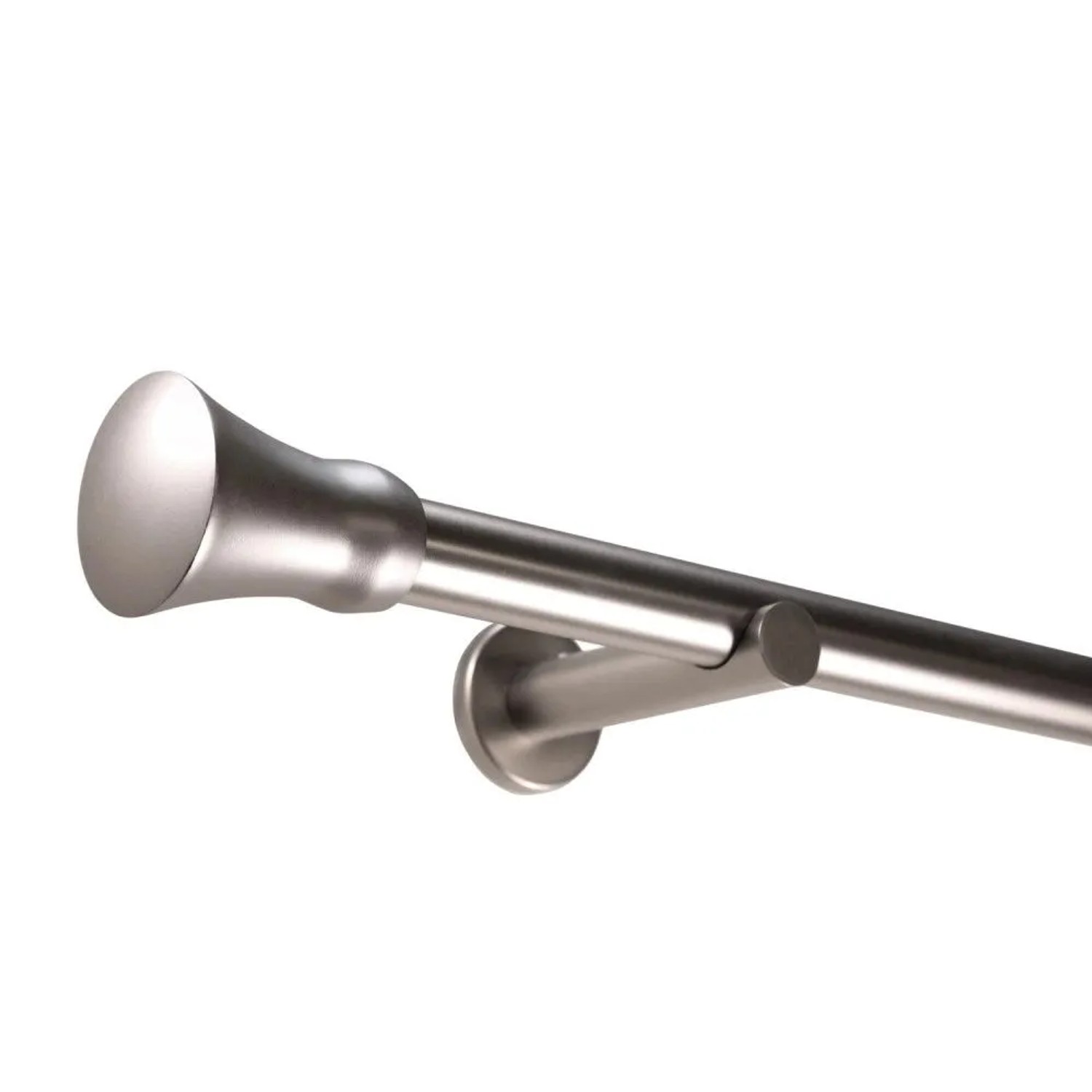 Deco-Raum Gardinenstange nach Maß 1-Lauf Kegel Ø 25mm Edelstahl-optik 110cm