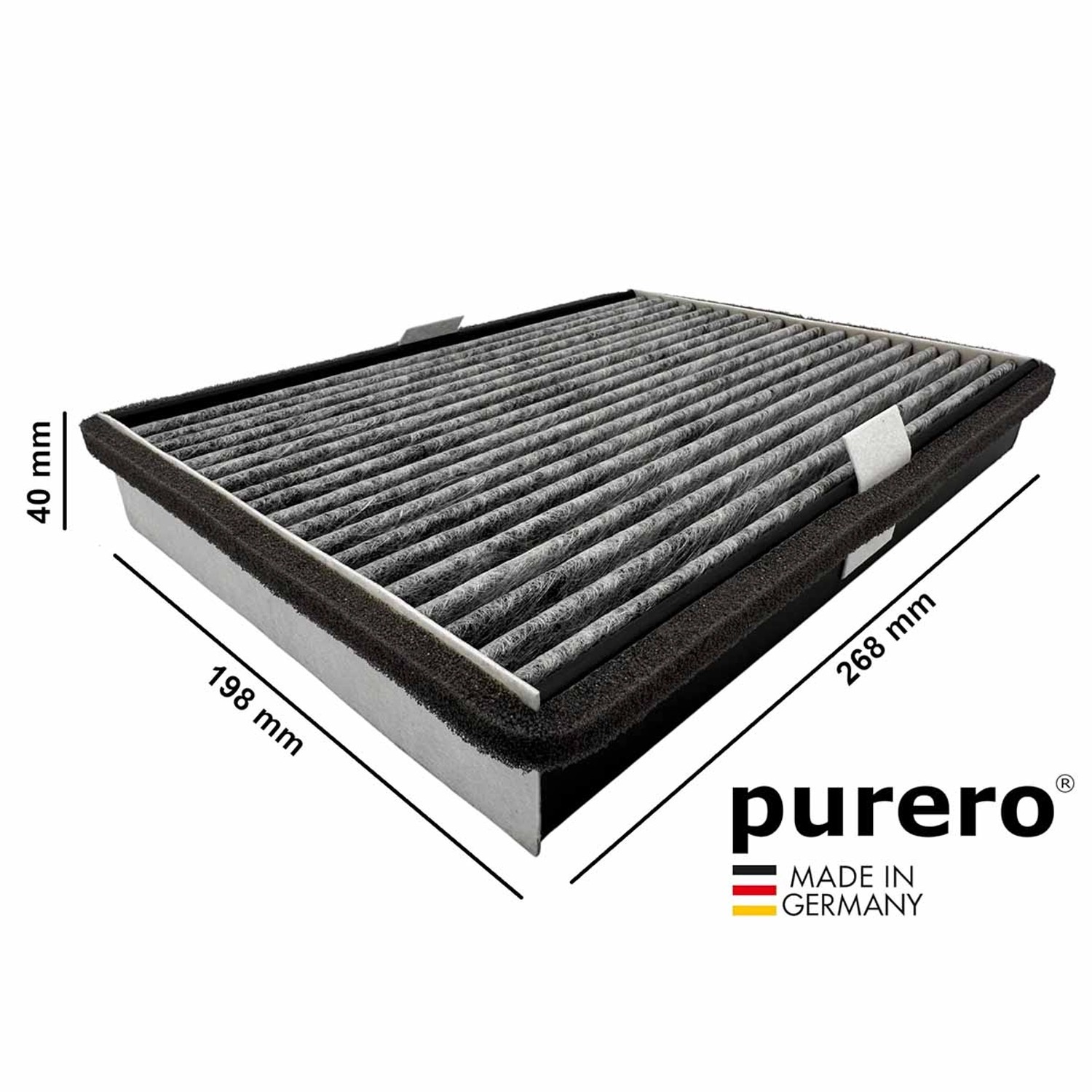 PURERO Aktivkohlefilter für Miele DKF 36-P Active Air Clean Filter (Maße: 4cm | 27cm | 20cm)