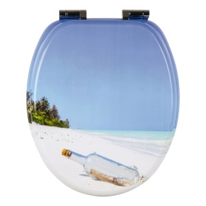 Sanitop-Wingenroth WC-Sitz mit Flaschenpost-Dekor und Soft-Close-Funktion.