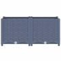 Graues furnicato Hochbeet (80x40x38 cm) aus Polypropylen im Flecht-Design.