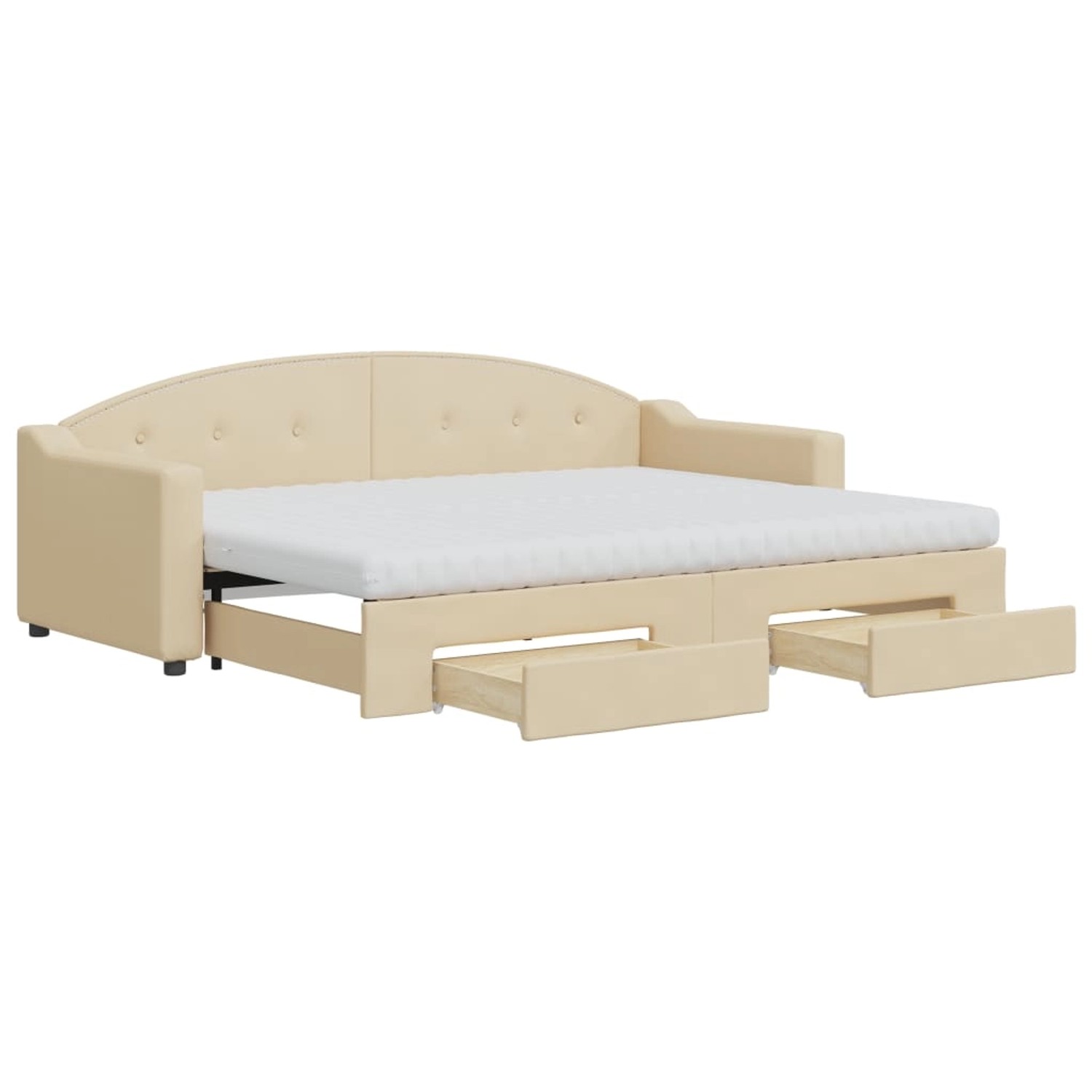 vidaXL Tagesbett Ausziehbar mit Schubladen Creme 80x200 cm Stoff1881284 günstig online kaufen