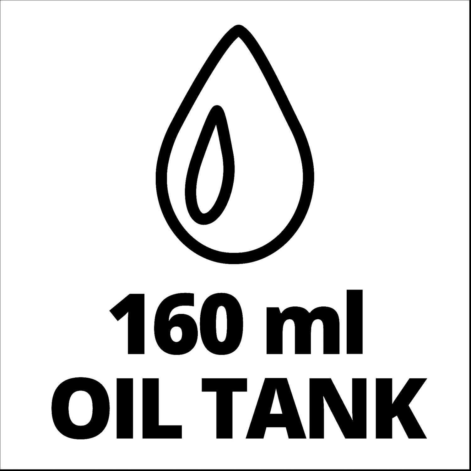 Symbol für 160 ml Öltank der Einhell Elektro-Kettensäge.