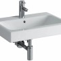 Weißes Geberit iCon Waschbecken 60 cm mit Hahnloch und KeraTect Beschichtung.