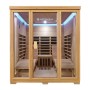 Artsauna Infrarotkabine Billund mit Hemlockholz und Dual Heizsystem, Innenansicht mit Liegen.