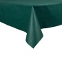 Grüne Sensalux Vlies-Tischdecke (1,5 x 3 m) auf einem Tisch, Detailaufnahme.