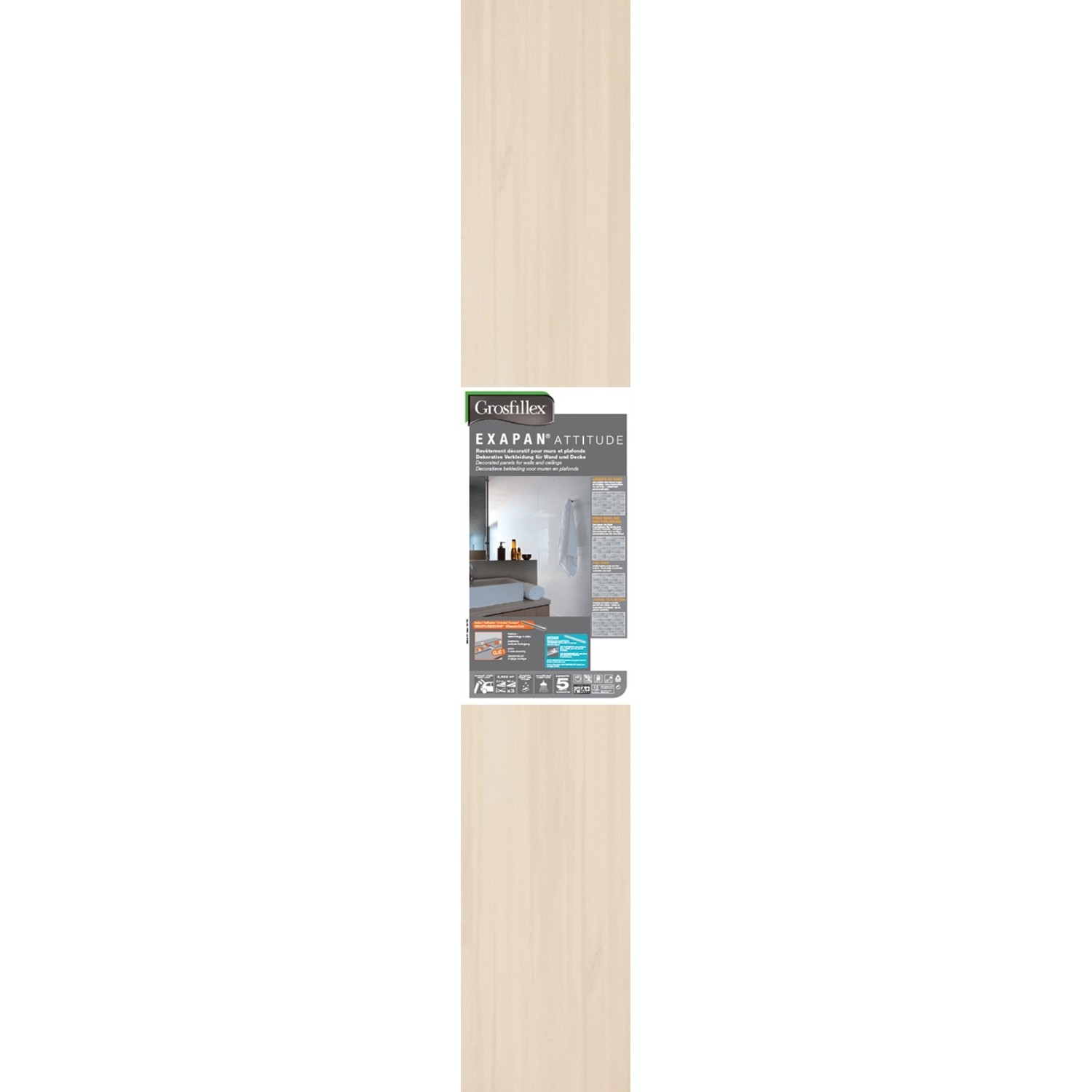 Grosfillex Wandverkleidung Element Holznachbildung Beige 260 x 37,5 cm günstig online kaufen
