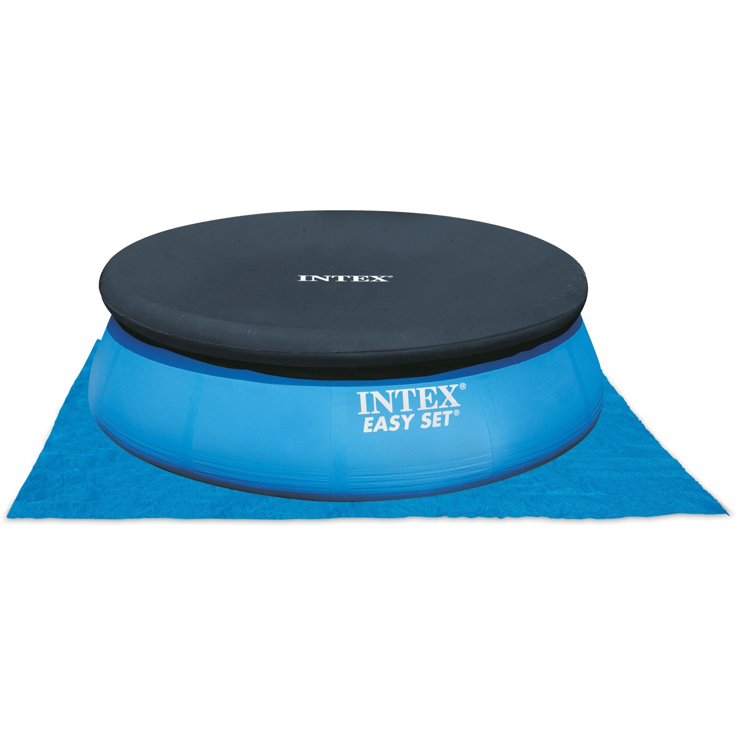 Intex Easy Set Pool, Ø 457 cm, mit Abdeckplane und Bodenschutzplane.